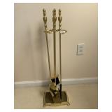 BRASS FIREPLACE SET