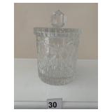 CRYSTAL CUT GLASS BISCUIT JAR