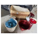 BASKET AND VASES AND PLANTERS