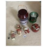 CHRISTMAS MILK CAN, TRINKET BOX, ETC.
