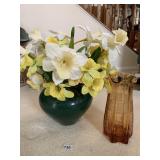 ARTIFICAL FLOWERS AND VASE