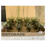 SASAKI GLASS JAPAN, 12 GREEN GLASS CHAMPAGNE