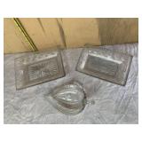 SWAN GLASS NUT BOWL AND OTHER SERVING PIECES