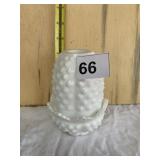 FENTON HOBNAIL MILK GLASS FAIRY LAMP