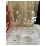 14 MATCHING GLASS WINE GLASSES