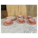 OPAQUE RIPPLE GLASS LUNCHEON SET, INCLUDES 4