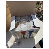 SET OF MULTICOLORED GLASS TOASTING CHAMPAGNE