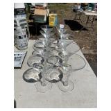 10 MATCHING MARTINI GLASSES WITH BALL CENTER BASE