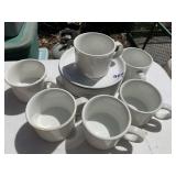 GROUP OF WHITE DISHES MADE IN ENGLAND WITH A NEW