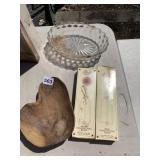 WOOD BOWL, GLASS BOWL AND MELON BALLER NEW INBOX