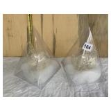 2 HAND PAINTED ANGEL GLASS CHRISTMAS BALLS