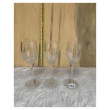 3 CRYSTAL WINE GLASSES