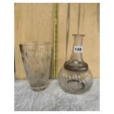 INTERESTING 2 PIECE DECANTER THAT NECK SCREWS