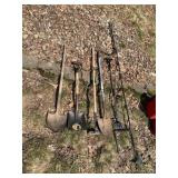 GARDENING TOOLS AND SHEPHERDS HOOK