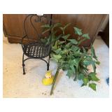 CHILDS CHAIR AND ARTIFICAL IVY