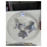 HUMMINGBIRD ORNAMENTS, GLASS DISH