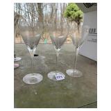 3 CRYSTAL WINE GLASSES