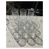 9 MATCHING GLASS TUMBLERS