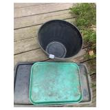 BOOT TRAY, PLASTIC PLANTER AND LUNCH TRAYS