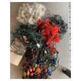 CHRISTMAS LIGHTS INCLUDING POINSETTIAS, WHITE