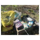 GARDEN SOIL, BAGS OF GARDEN ADDITIVES, SAND, ICE