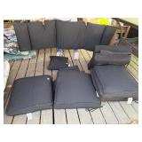 BLACK CUSHION SET SEAT AND BACK PILLOWS
