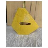 UNIQUE VINTAGE YELLOW CERAMIC GEOMETRIC VASE