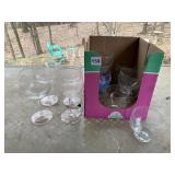 ROMANIAN CRYSTAL WINE GLASSES AND GLASS DESSERT