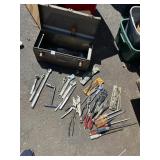 CRAFTSMAN METAL TOOLBOX AND A VARIETY OF TOOLS