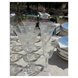 ETCHED STEMWARE AND 2 MAX & ERMA GLASSES