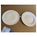 WHITE RUFFLE EDGE CAKE PLATE BY FENTON