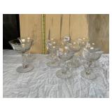 10 MATCHING CRYSTAL WINE GLASSES, 8 SMALLER, 2