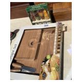 MID-CENTURY MODERN WOOD CHEESE BOARD ETC.