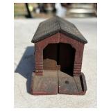 CAST IRON COVERED BRIDGE COIN BANK