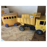 DUMP TRUCK, BUSW/ FOLD OUTS BY MATTEL PRESCHOOL