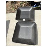 2 LARGE STONEWARE SERVING PLATTERS