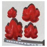 NESTING CERAMIC LEAF DISHES