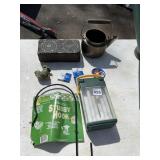 BIRD FEEDER HOOK, DECORATIVE BRICK, LANTERN,