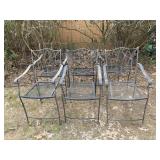 6 IRON BAR HEIGHT PATIO CHAIRS
