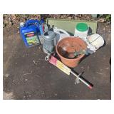 WATERING CANS, BRUSH KILLER, GIANT TIE OUT STAKE