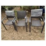 3 MATCHING WOVEN PLASTIC PATIO CHAIRS