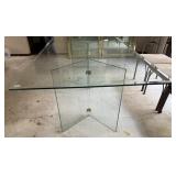 GLASS DINING TABLE W/ BEVELED EDGE 72" X 42"