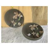 SET OF HAND PAINTED MATCHING PLATES