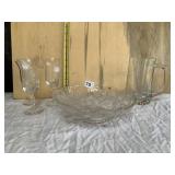 EMBOSSED STRAWBERRY SERVING DISH, ETCHED GLASS