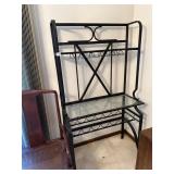 BAKERS RACK W/ GLASS SHELF AND WINE BOTTLE HOLDER