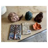 BUDDHA INCENSE BURNER, CERAMIC SNAIL, CERAMIC ART