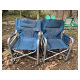 2 CAMPING CHAIRS WITH FOLDING SIDE TABLES