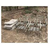 5 MATCHING METAL PATIO CHAIRS, SOME RUST, CHAIR