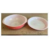 PINK PYREX ROUND BAKING DISH AND PIE DISH