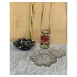 CRACKLE GLASS TEA LIGHT HOLDER, MOSAIC GLASS
